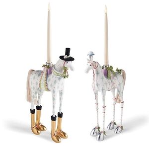 Charming Horse Bride And Groom Candle Holders